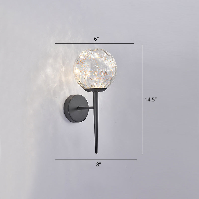 Stylish Nordic LED Sconce Lamp with Glass Shade for Living Room