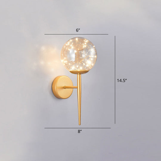 Stylish Nordic LED Sconce Lamp with Glass Shade for Living Room