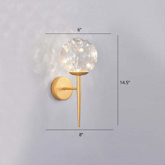 Stylish Nordic LED Sconce Lamp with Glass Shade for Living Room