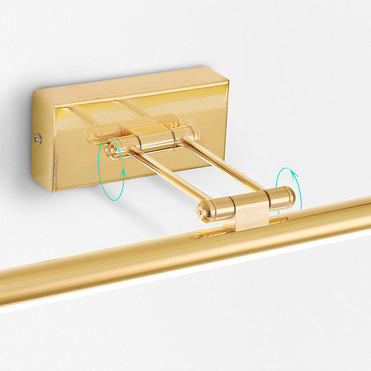 Vintage Rotatable Tubular Vanity Wall Sconce - Metal LED Wall Mount Lighting