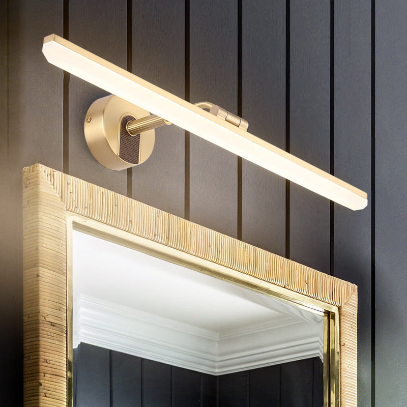 Minimalist LED Vanity Light for Bathroom Walls - Swing Arm Bath Bar with Acrylic Shade