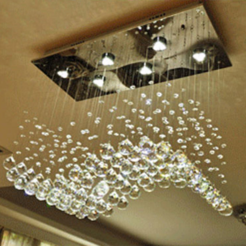 Modern LED Crystal Orb Gold Flush Mount Ceiling Light for Dining Room - 19.5"/23.5" Wide