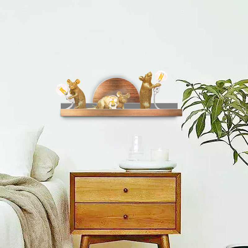 Small Gold Finish Resin Night Lamp - Decorative Table Light for Bedroom