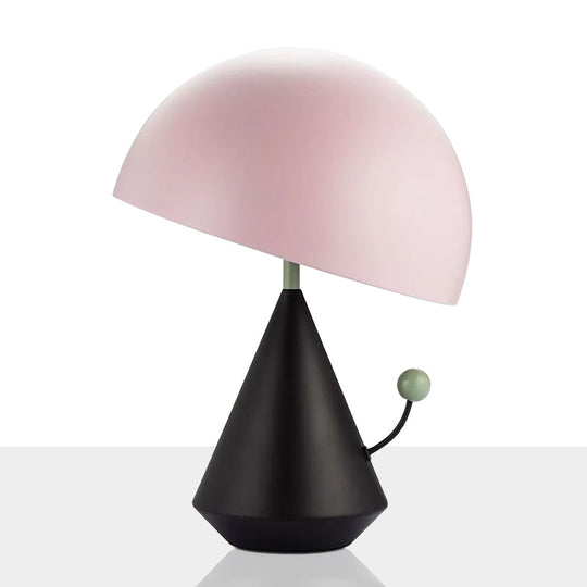 Designer Mushroom Table Lamp: Metal 1-Bulb Night Light for Bedroom with Touch Knob