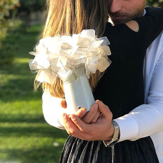 Origami Metal Flower Night Lamp: Decorative LED Accent Light for Living Room