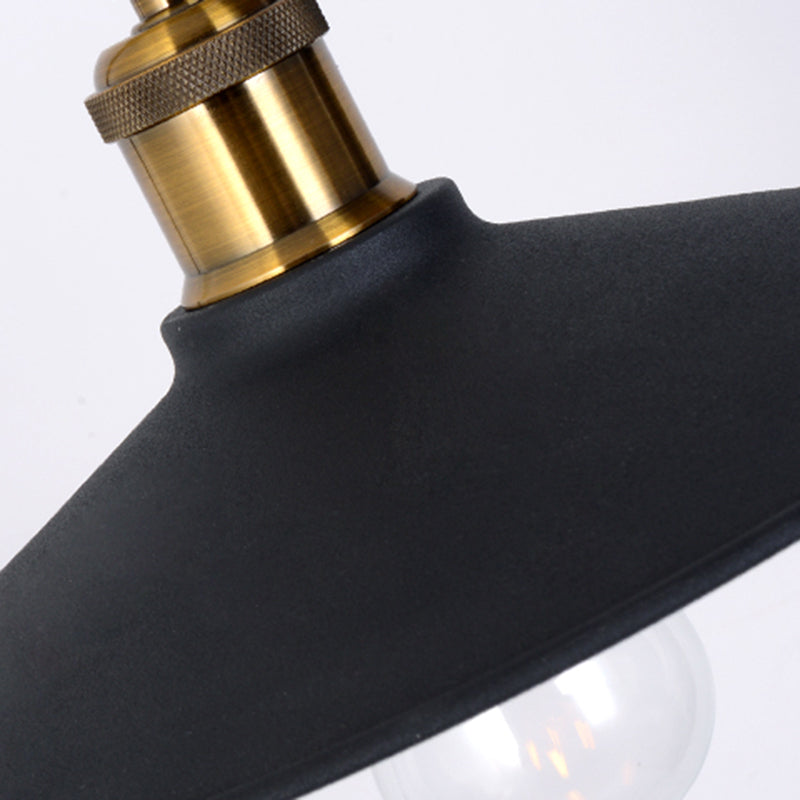 Industrial Matte Black Metal Table Lamp with Balance Arm - Single Wide Flared Reading Light