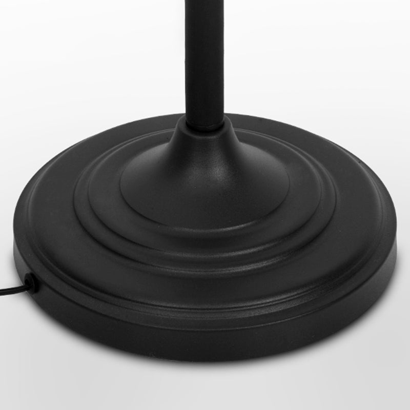 Industrial Matte Black Metal Table Lamp with Balance Arm - Single Wide Flared Reading Light