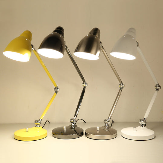Iron Bell Shaped Industrial Table Lamp with Swing Arm for Study Room Desk