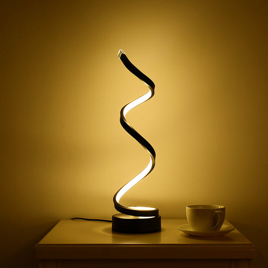 Minimalist Acrylic Curve Night Light LED Table Lamp for Living Room