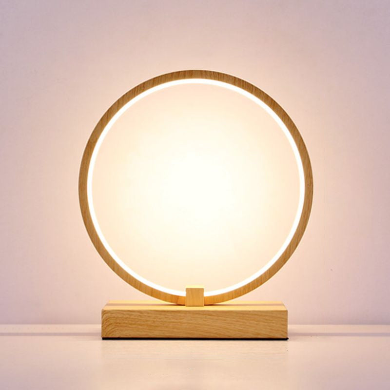 Halo Ring LED Nightstand Lamp – Stylish Table Light for Bedroom