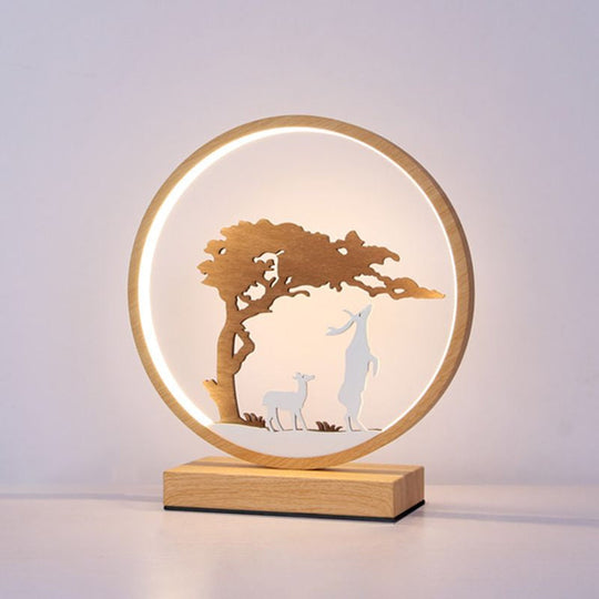 Halo Ring LED Nightstand Lamp – Stylish Table Light for Bedroom