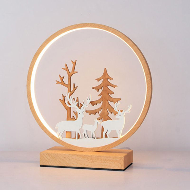 Halo Ring LED Nightstand Lamp – Stylish Table Light for Bedroom