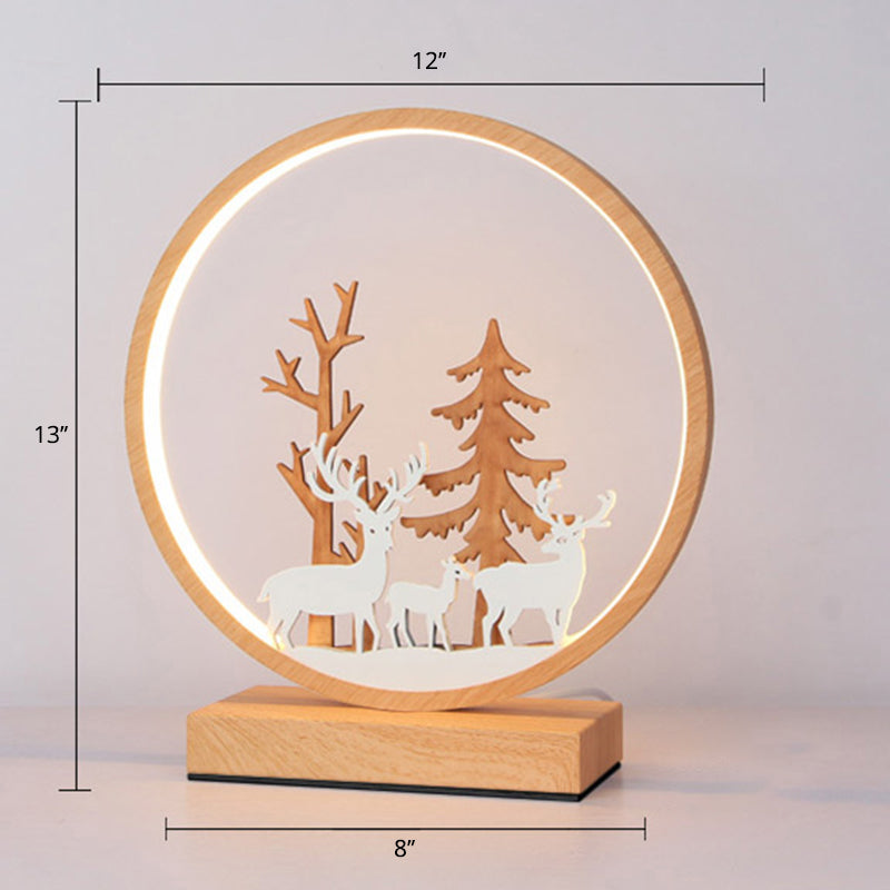 Halo Ring LED Nightstand Lamp – Stylish Table Light for Bedroom