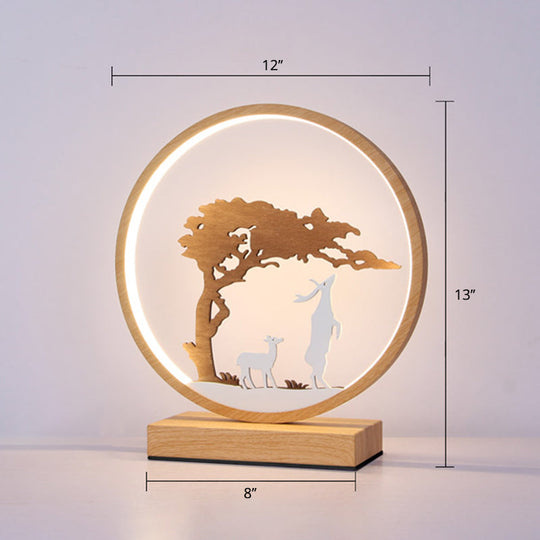 Halo Ring LED Nightstand Lamp – Stylish Table Light for Bedroom