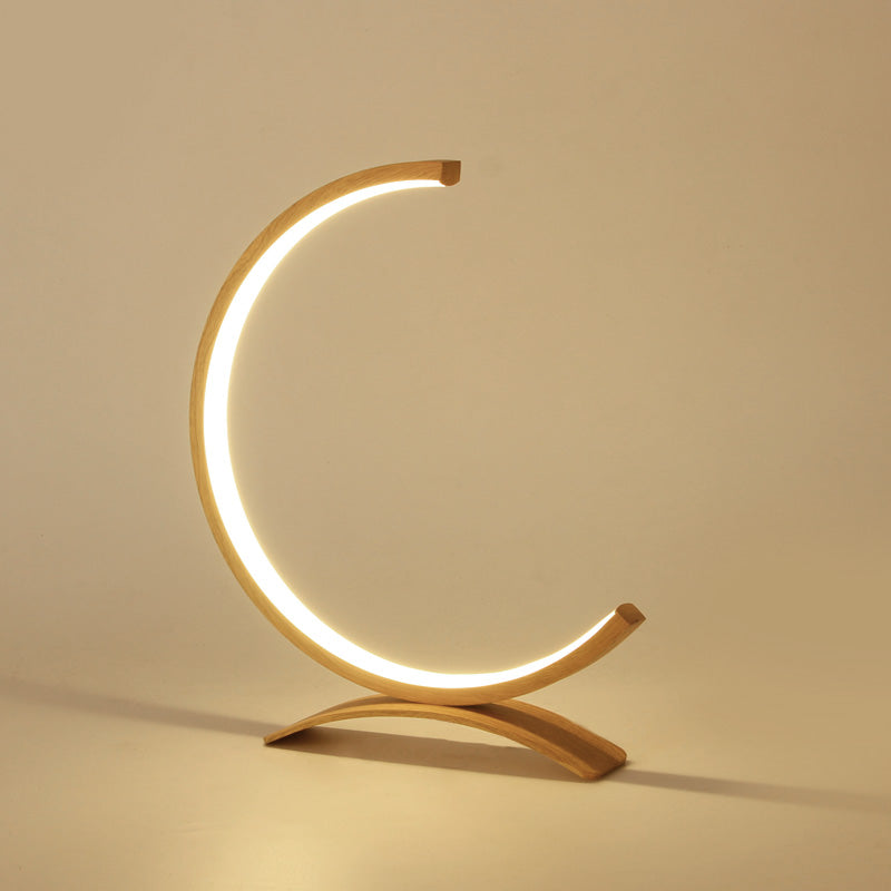 C-Shaped Aluminum LED Table Lamp with Dimmer Switch - Minimalist Style Night Light