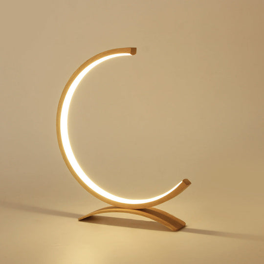 C-Shaped Aluminum LED Table Lamp with Dimmer Switch - Minimalist Style Night Light