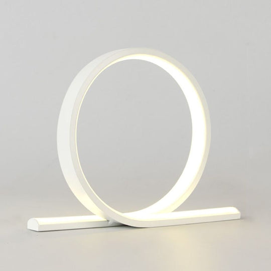 C-Shaped Aluminum LED Table Lamp with Dimmer Switch - Minimalist Style Night Light