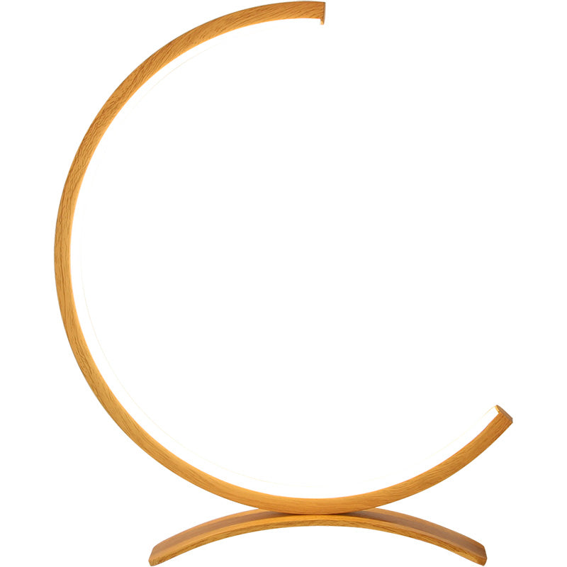 C-Shaped Aluminum LED Table Lamp with Dimmer Switch - Minimalist Style Night Light