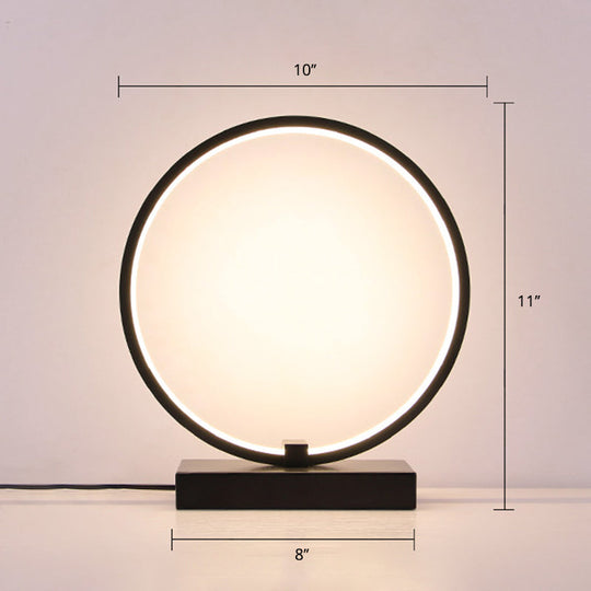 C-Shaped Aluminum LED Table Lamp with Dimmer Switch - Minimalist Style Night Light