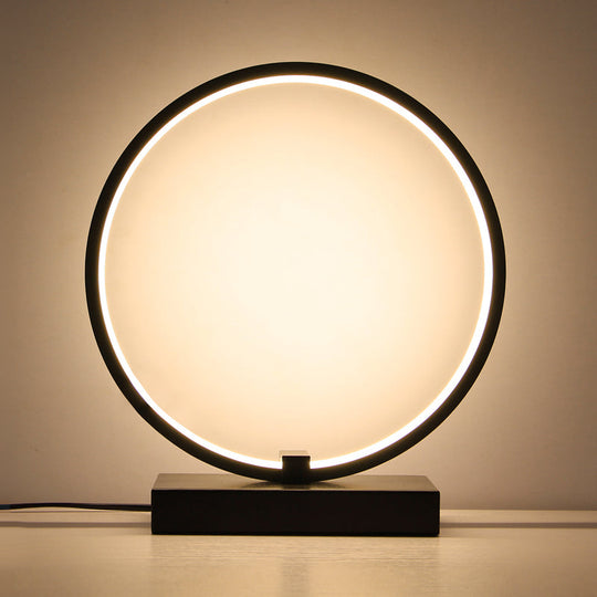 Minimalist Circular LED Night Table Lamp for Bedroom Décor