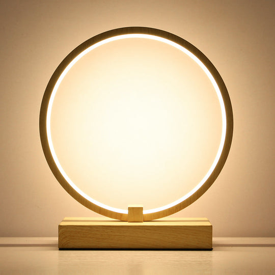 Minimalist Circular LED Night Table Lamp for Bedroom Décor