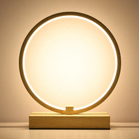 Minimalist Circular LED Night Table Lamp for Bedroom Décor