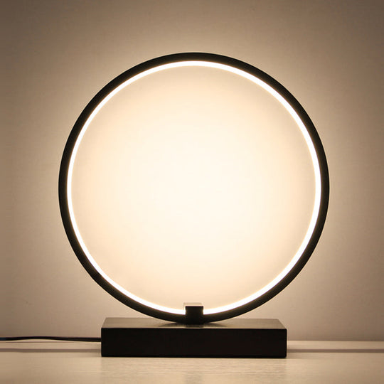 Minimalist Circular LED Night Table Lamp for Bedroom Décor