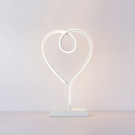 Minimalist Aluminum LED Table Light for Living Room with Line Art Night Lighting