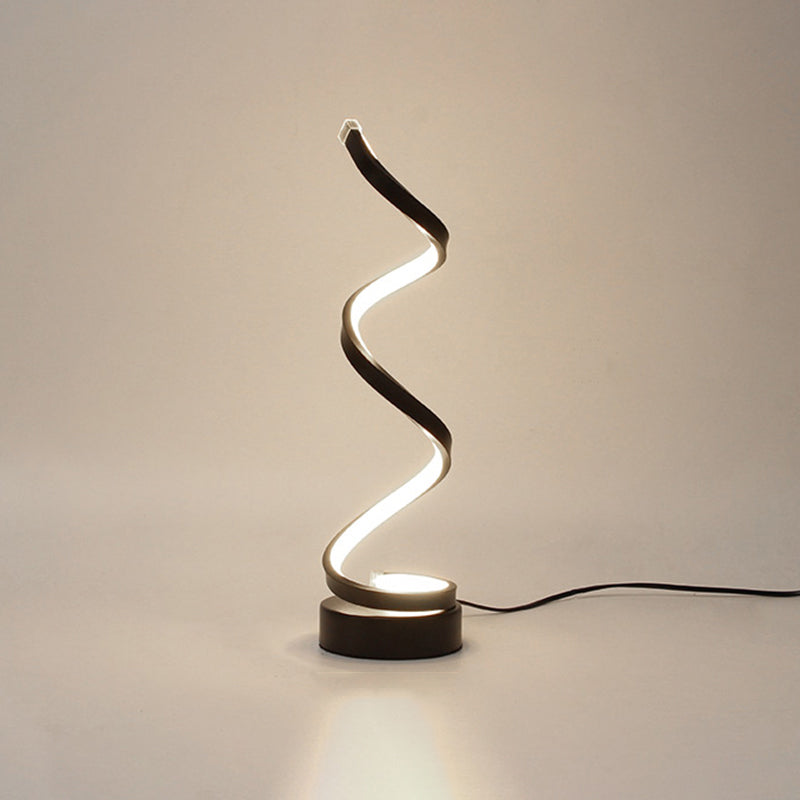 Minimalist Aluminum LED Table Light for Living Room with Line Art Night Lighting
