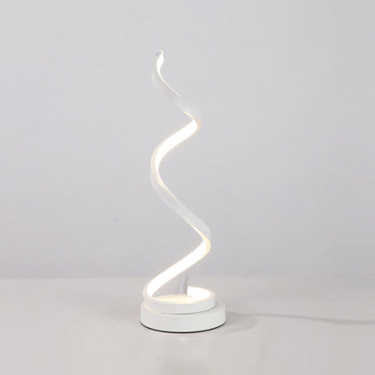 Minimalist Aluminum LED Table Light for Living Room with Line Art Night Lighting
