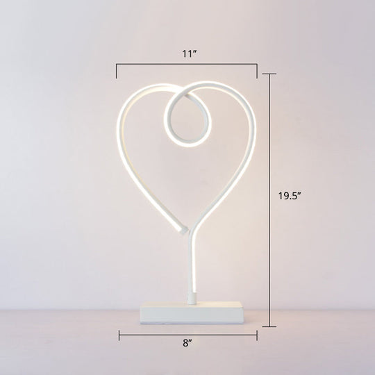 Minimalist Aluminum LED Table Light for Living Room with Line Art Night Lighting