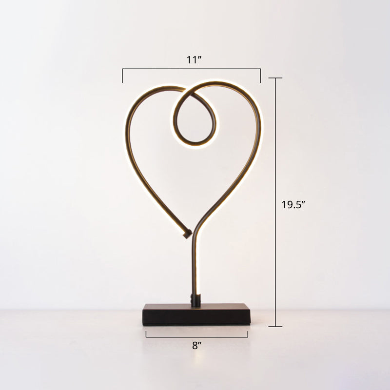 Minimalist Aluminum LED Table Light for Living Room with Line Art Night Lighting