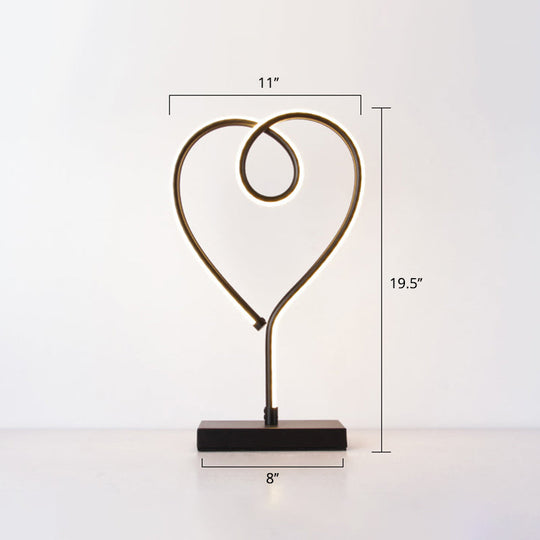 Minimalist Aluminum LED Table Light for Living Room with Line Art Night Lighting