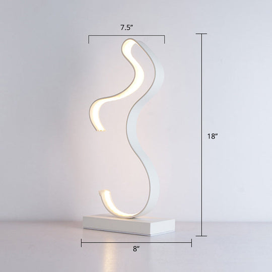 Minimalist Aluminum LED Table Light for Living Room with Line Art Night Lighting