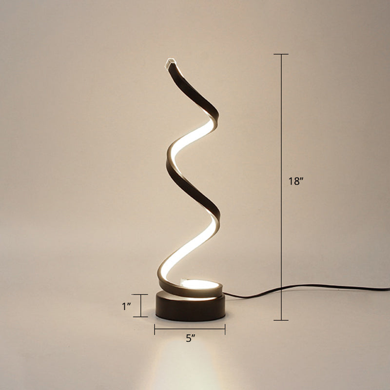 Minimalist Aluminum LED Table Light for Living Room with Line Art Night Lighting