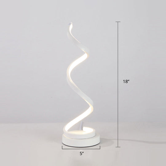 Minimalist Aluminum LED Table Light for Living Room with Line Art Night Lighting