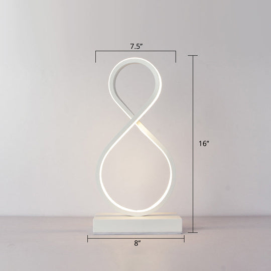 Minimalist Aluminum LED Table Light for Living Room with Line Art Night Lighting