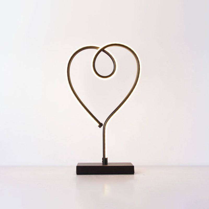 Minimalist Aluminum LED Table Light for Living Room with Line Art Night Lighting