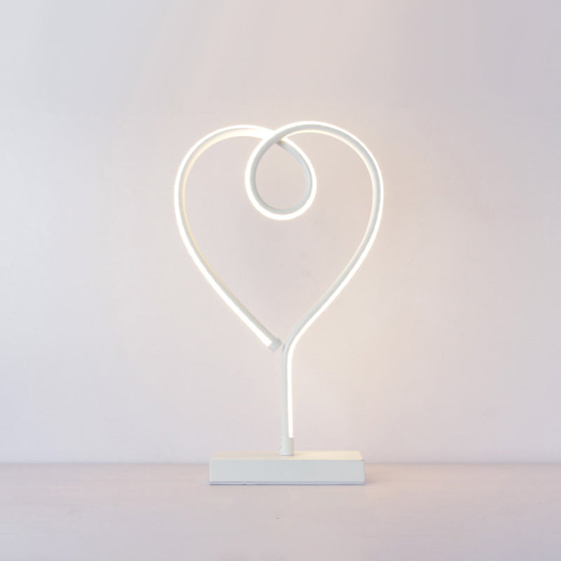 Minimalist Aluminum LED Table Light for Living Room with Line Art Night Lighting