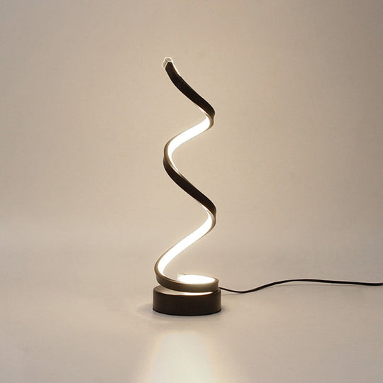 Minimalist Aluminum LED Table Light for Living Room with Line Art Night Lighting