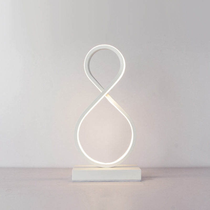 Minimalist Aluminum LED Table Light for Living Room with Line Art Night Lighting