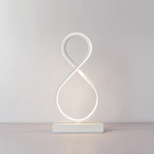 Minimalist Aluminum LED Table Light for Living Room with Line Art Night Lighting