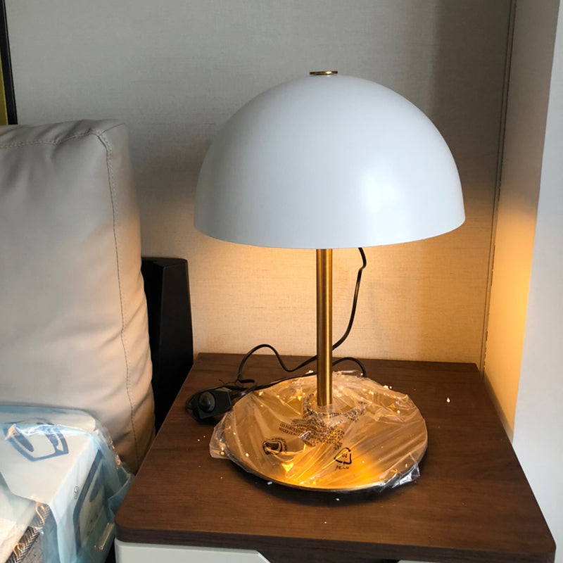 Modern Metal Dome Night Lamp - 1-Light Bedside Table Light with On-Off Switch
