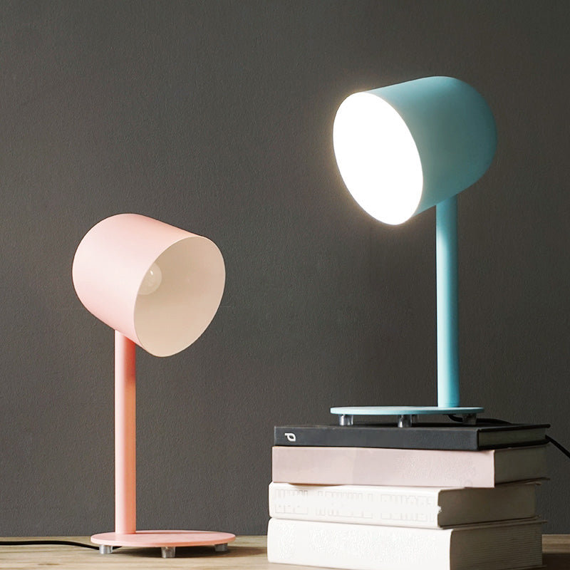 Fun Macaron Bell Nightstand Lamp for Kids' Bedroom - Metal Base, 1-Bulb Table Light