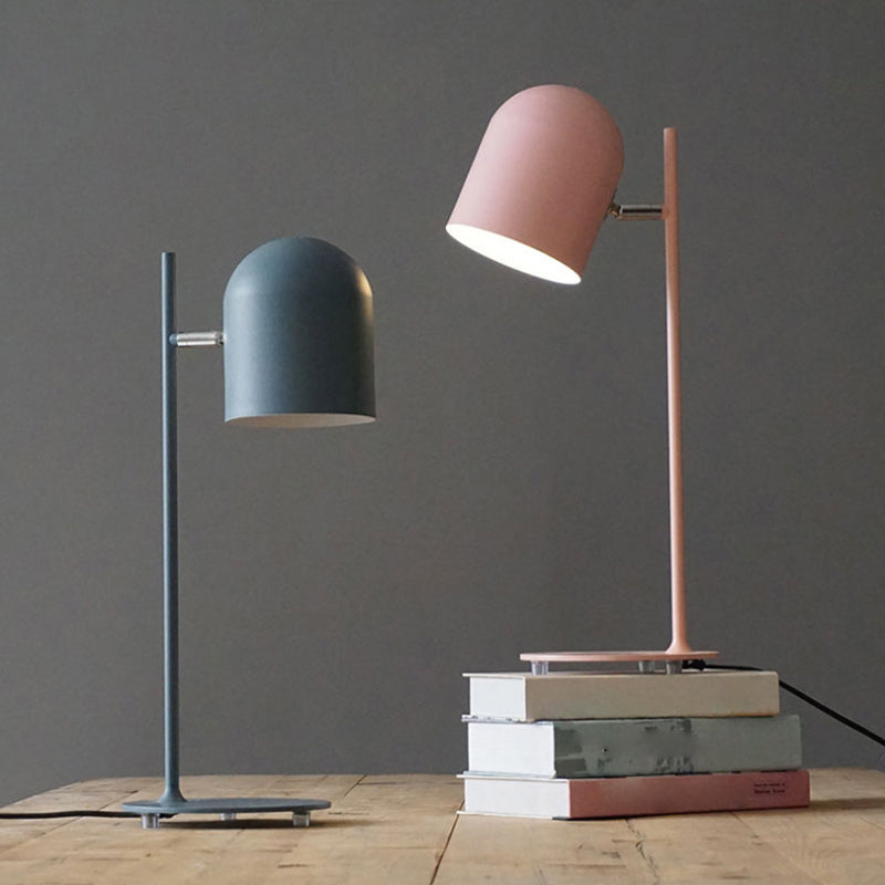 Fun Macaron Bell Nightstand Lamp for Kids' Bedroom - Metal Base, 1-Bulb Table Light