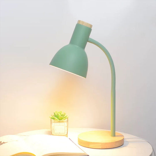 Nordic Style Gooseneck Metal Reading Lamp: Elegant Bell Shade Night Table Light