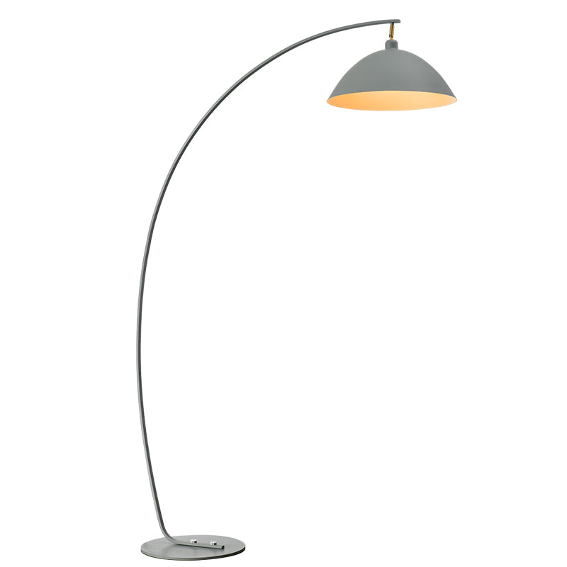 Metallic Fishing Rod Floor Lamp - Macaron 1 Head Stand Light with Lampshade