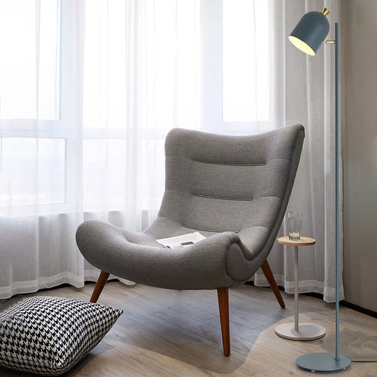 Metal Cloche Shaped Floor Lamp - Adjustable Macaron Standing Light for Living Room