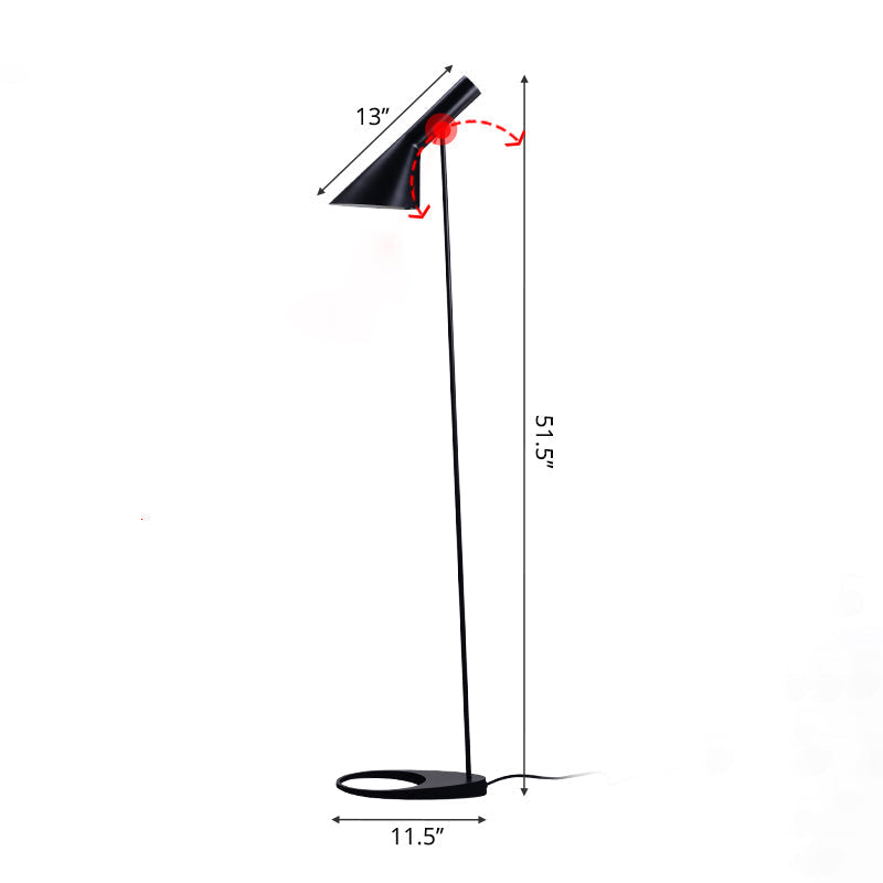 Nordic Funnel Shaped Floor Lamp: Contemporary Metal Standing Light for Living Room
