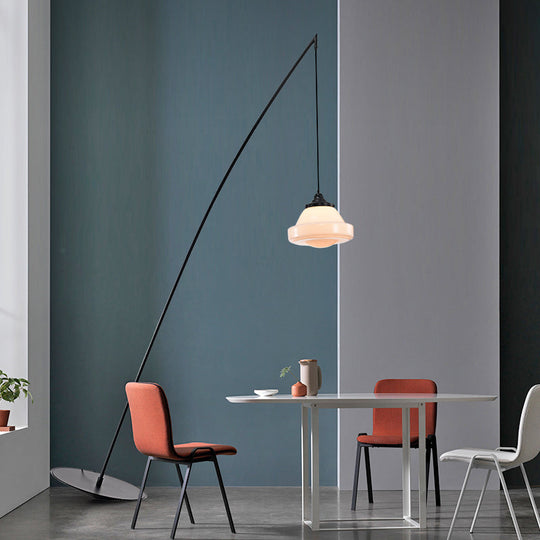 Fishing Floor Lamp: Simplicity Metal LED Floor Light with Dangling Shade